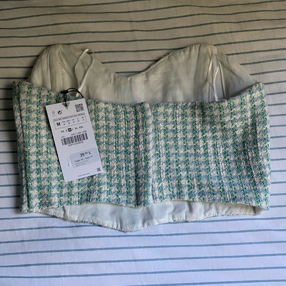 NWT Zara Checkered Corset Top - Picture 3 of 3